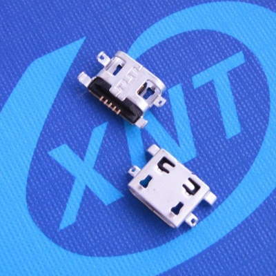 microUSB B type 沉板0.8mm SMT 外殼DIP 無(wú)翻邊