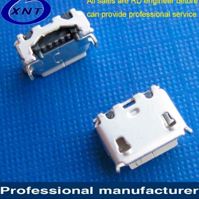 昆山microUSB B type 5pin (Soldering feet: SMT, Housing: DIP) Horns with pillars 3.90mm