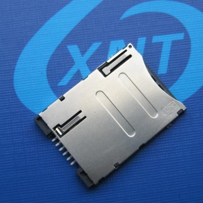 昆山SIM card seat push type 6+1pin with CD (normally closed) with positioning column
